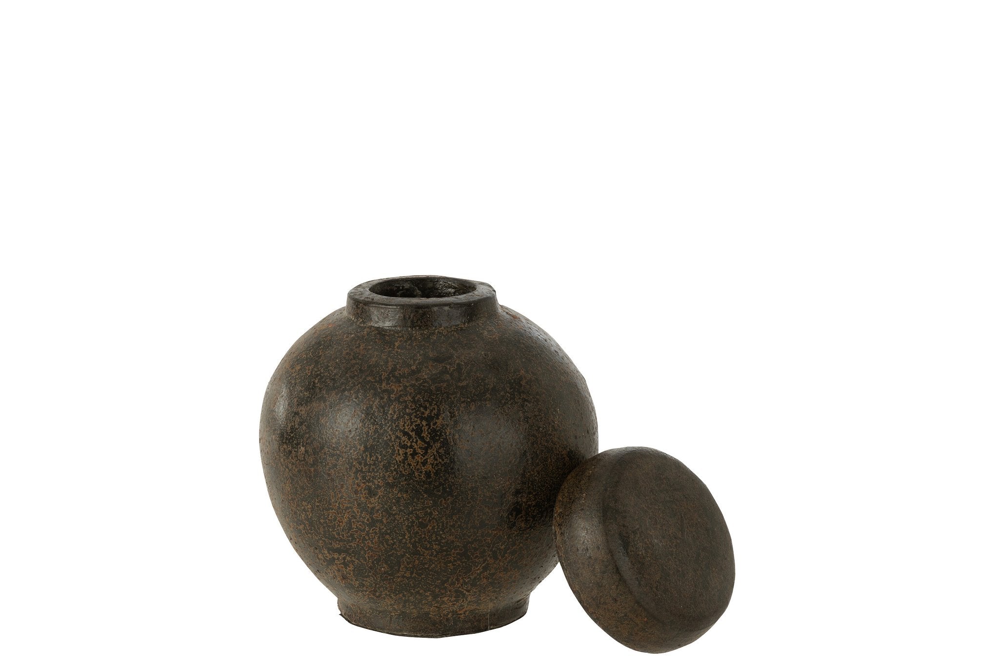 J-Line Pot Met Deksel Terracotta Bruin Small