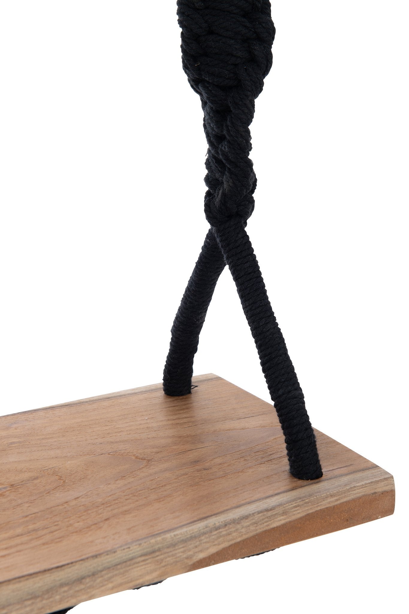 J-Line schommelstoel - katoen/alabasia hout - zwart