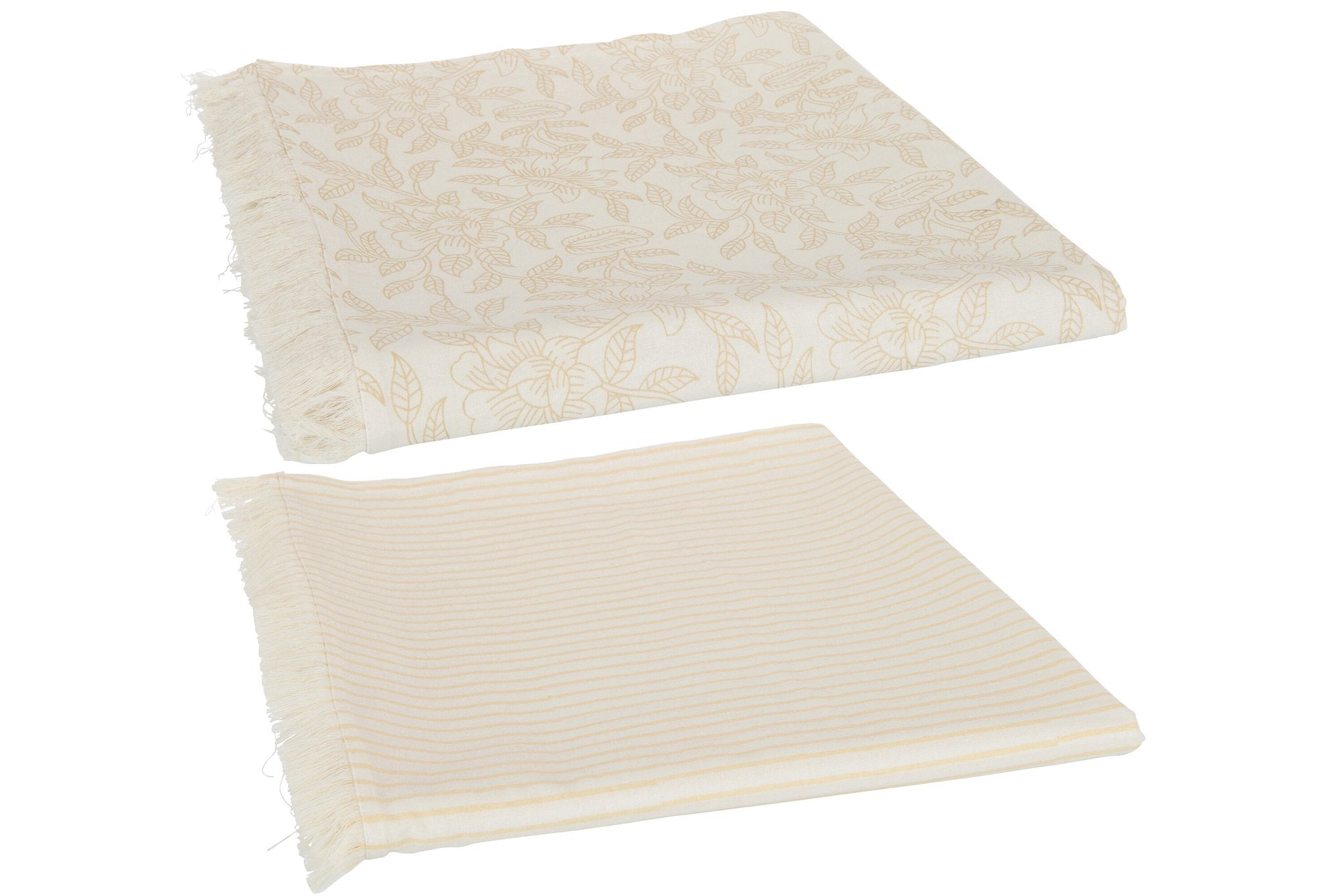 J-Line Tafelkleed Indi Textiel Beige Assortiment Van 2