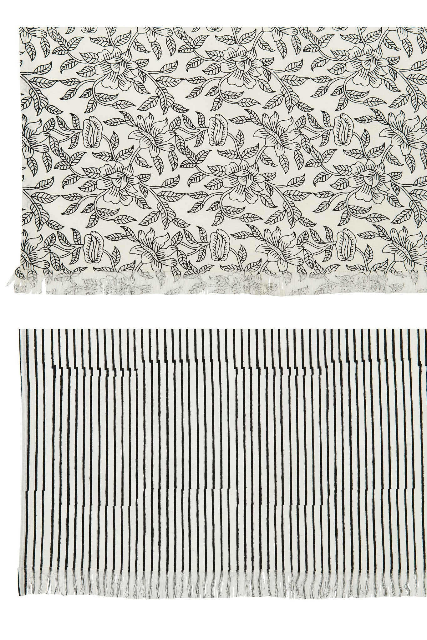 J-Line Tafelkleed Indi Textiel Zwart Assortiment Van 2