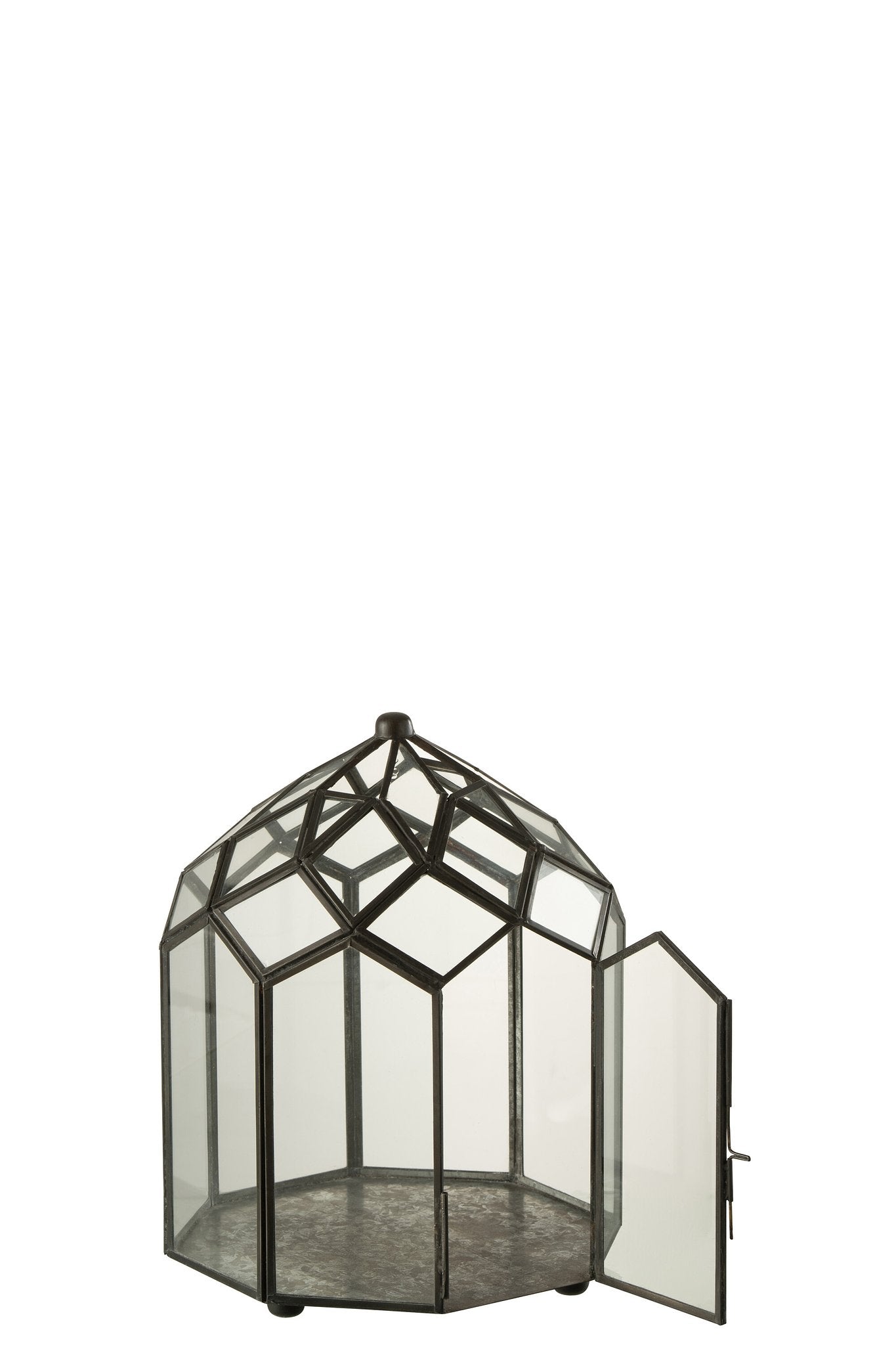 J-Line Terrarium Glas/Metaal Zwart Small