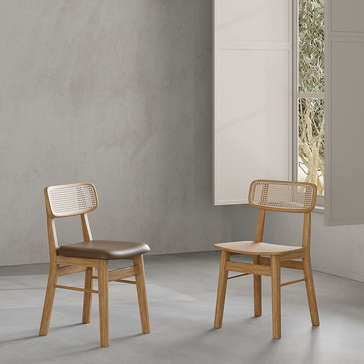 Jenson Dining Chair, Rattan & Natural seat