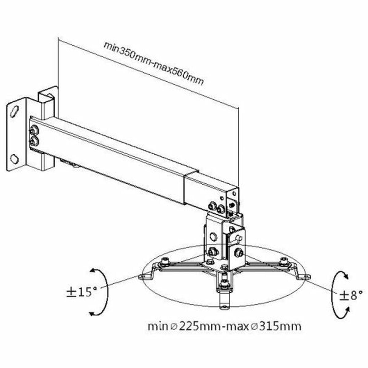 Kantelbare en Draaibare Plafondondersteuning voor Projector Equip 650702