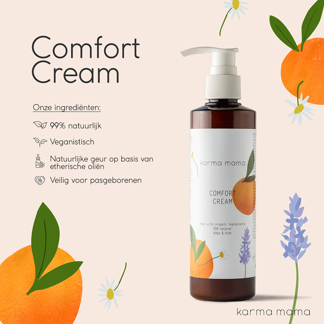 Karma Mama Baby & Kids Comfort Cream - for Nourished Skin - Organic & Vegan Ingredients - 250ml