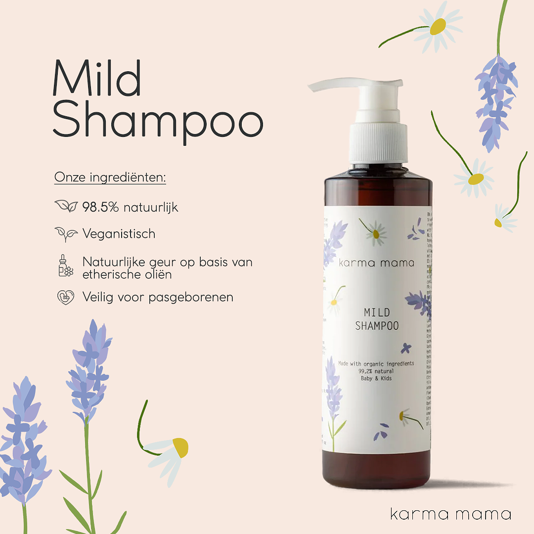 Karma Mama Baby & Kids Mild Shampoo - Delicate on Skin- Sulfate Free - Organic Ingredients - 250ml