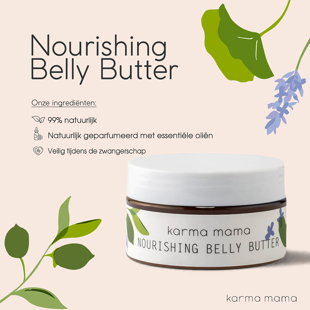 Karma Mama - Nourishing Belly Butter - For Pregnancy Stretch Marks - Organic Ingredients - 100ml