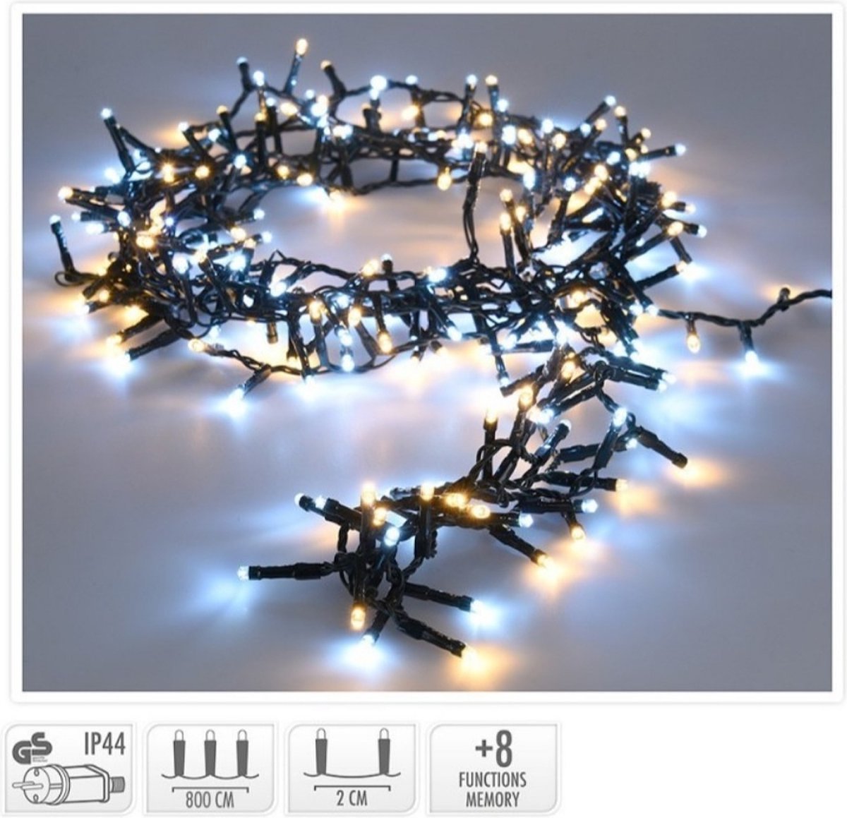 Kerstboomverlichting - Micro Cluster - 8 M - 400 LED's - Warm & Koud wit
