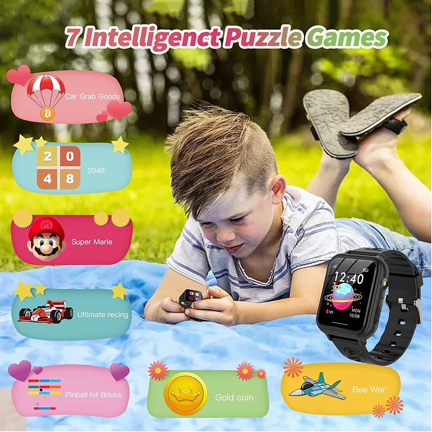Kids Smartwatch met MP3 & SOS-functie - Leerzaam, Veilig en Fun