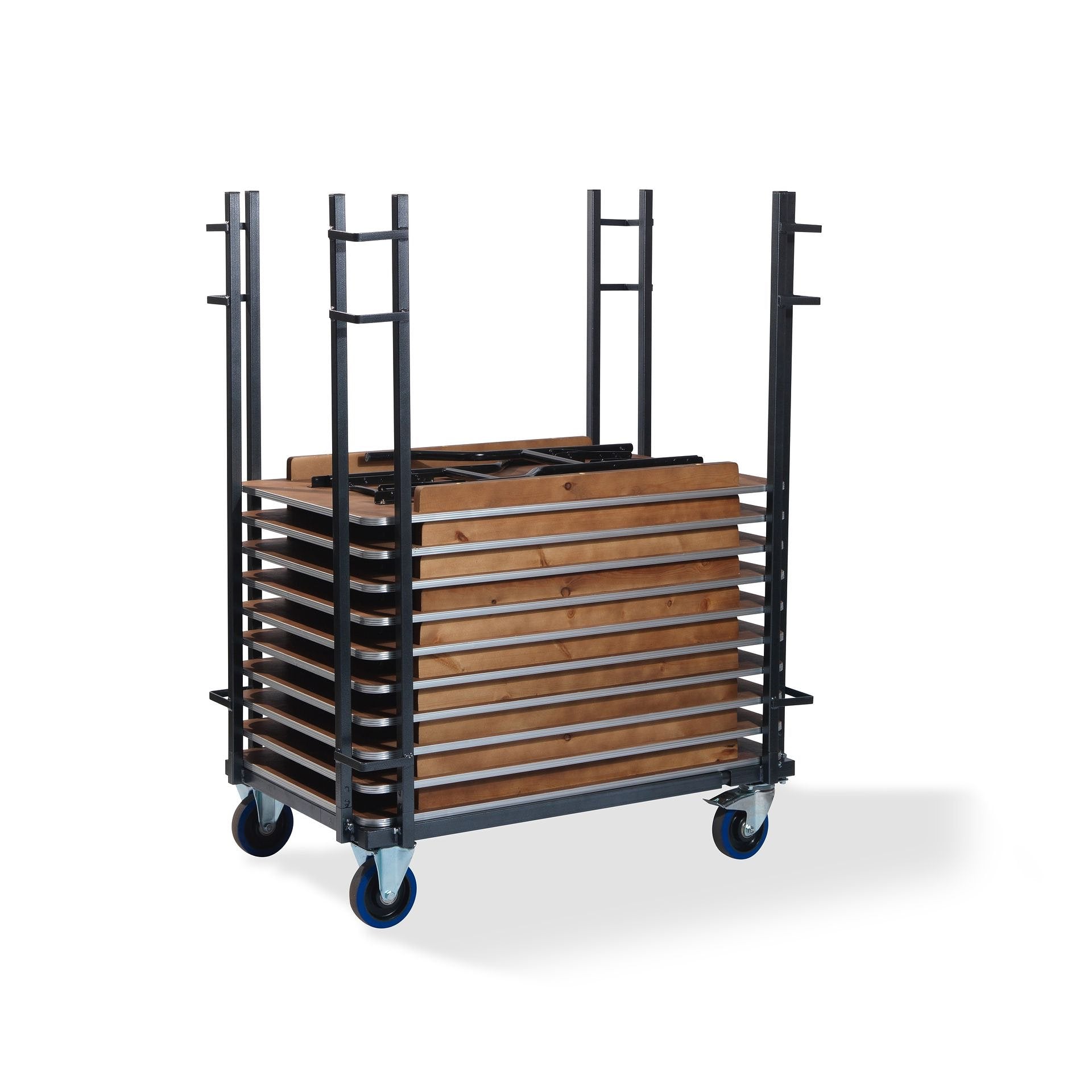 Klaptafel rechthoekig Trolley, Verstelbare afmetingen, 126-208x84-100x168cm (LxBxH), T90700