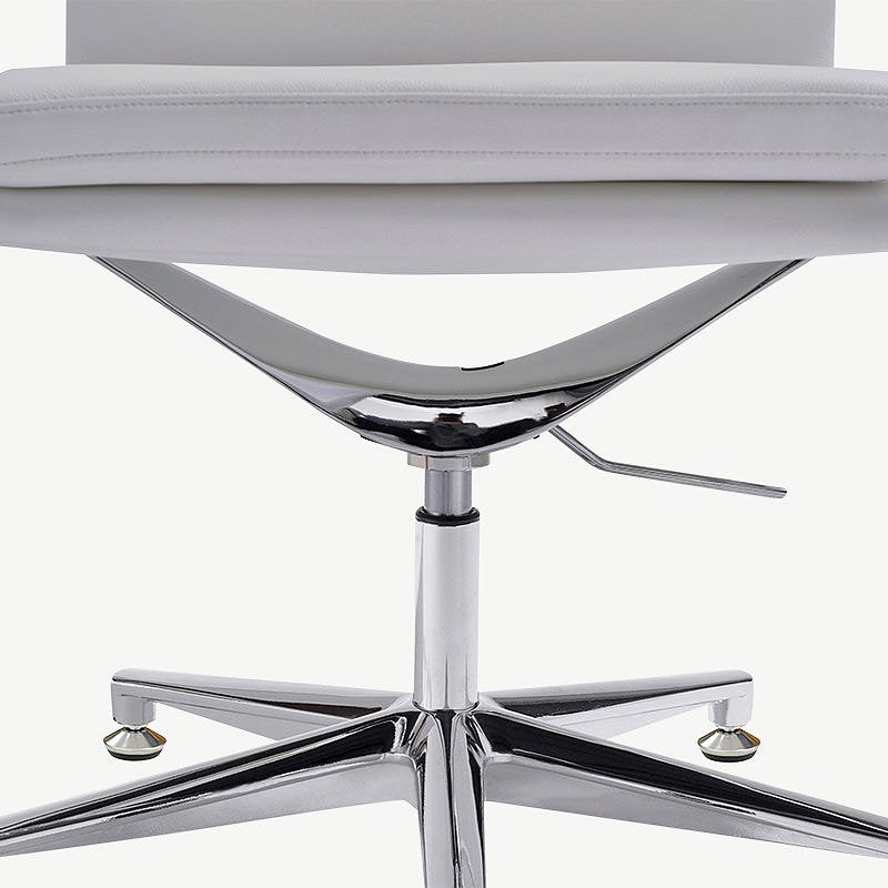 Lucas Conference Chair, White Leather & Chrome