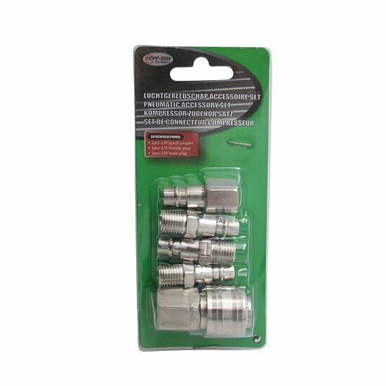 Luchtgereedschap Accessoire Set Euro Koppeling 1/4" - 5 Delig