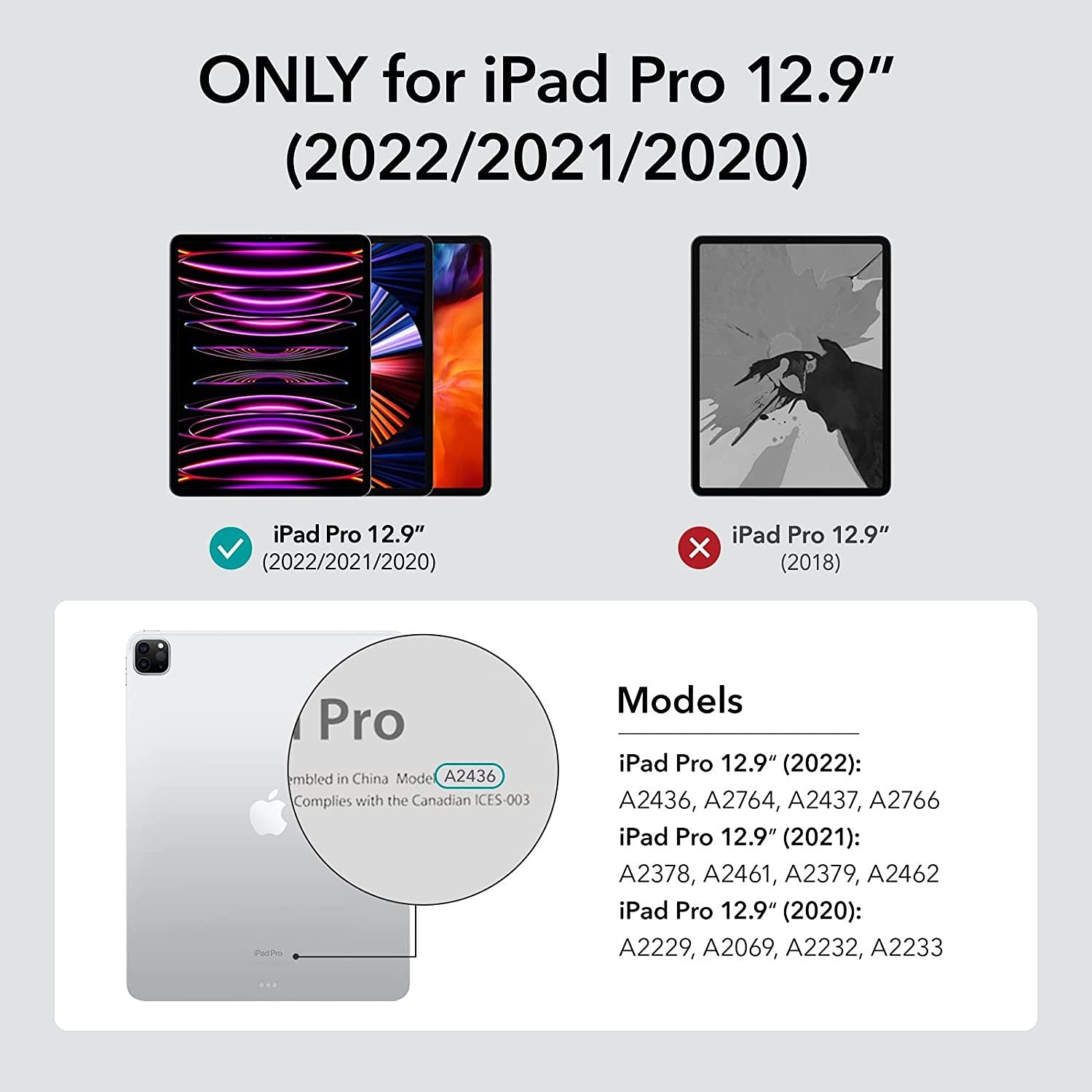 Magnetische Tablet Hoes 12,9 inch - Compatibel met Ipad Pro Modellen - Met Standaard