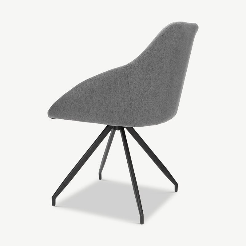 Marlow Swivel Dining Chair, Grey Fabric & Steel