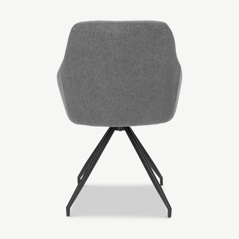 Marlow Swivel Dining Chair, Grey Fabric & Steel