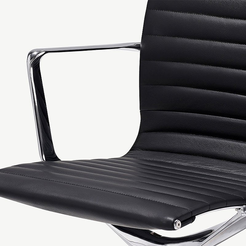 Mateo Conference Chair, Black Leather & Chrome