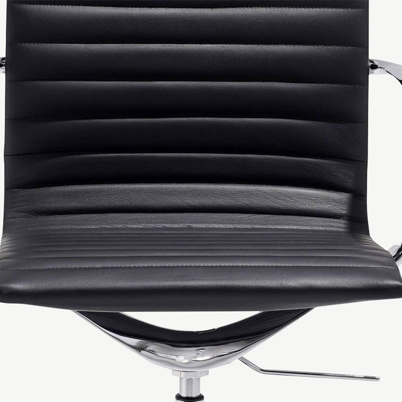 Mateo Conference Chair, Black Leather & Chrome