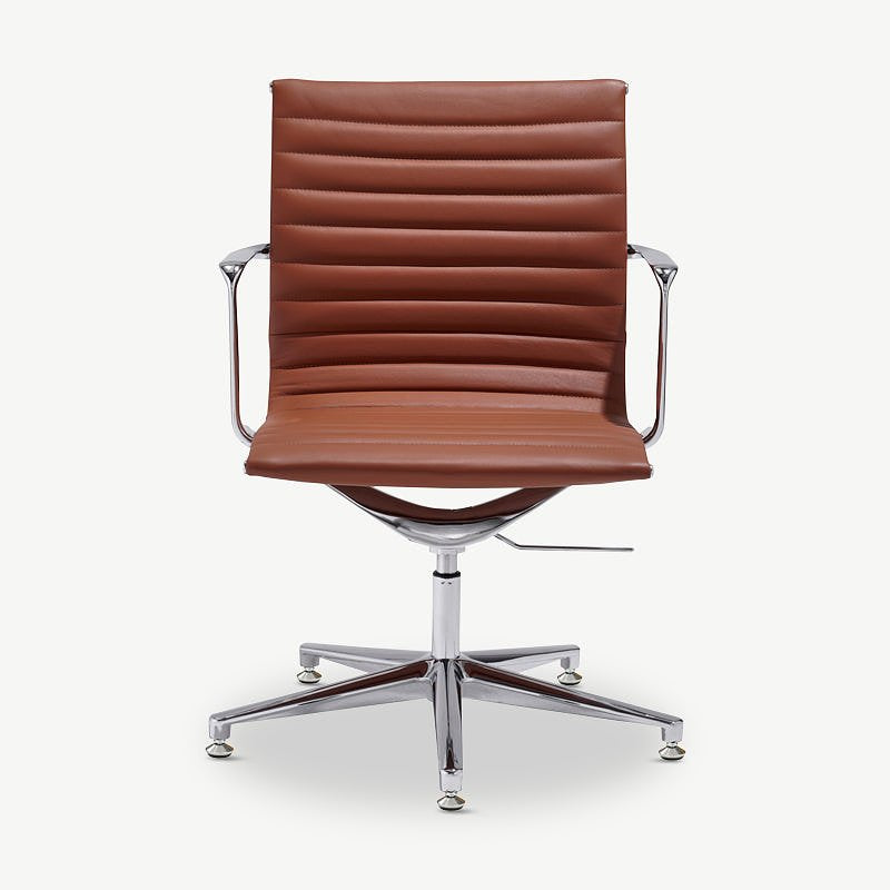 Mateo Conference Chair, Cognac Leather & Chrome