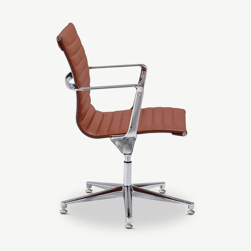 Mateo Conference Chair, Cognac Leather & Chrome