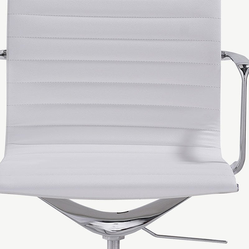 Mateo Conference Chair, White PU-leather & Chrome