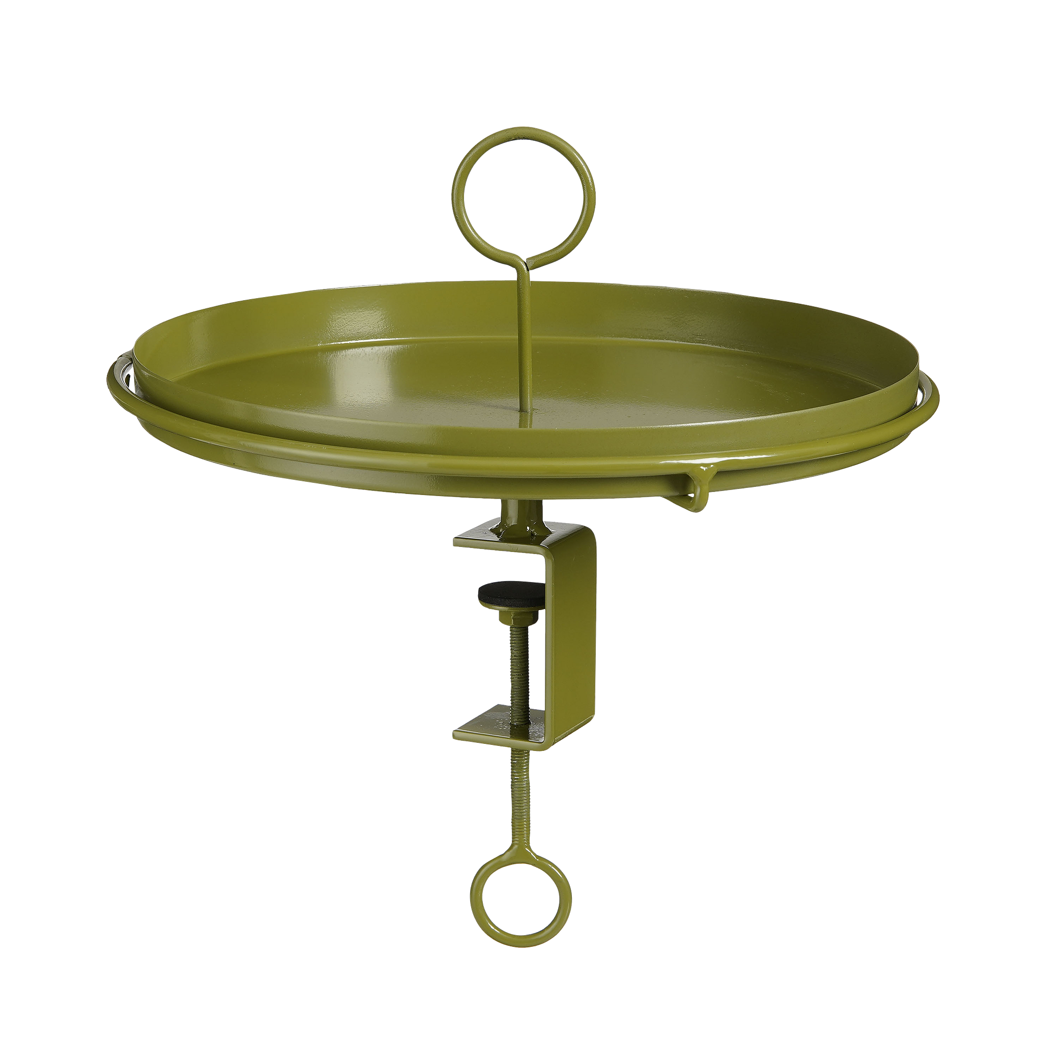 Mica Decorations Aston Tray with Clamp - H30 x Ø31 cm - Metal - Dark Green