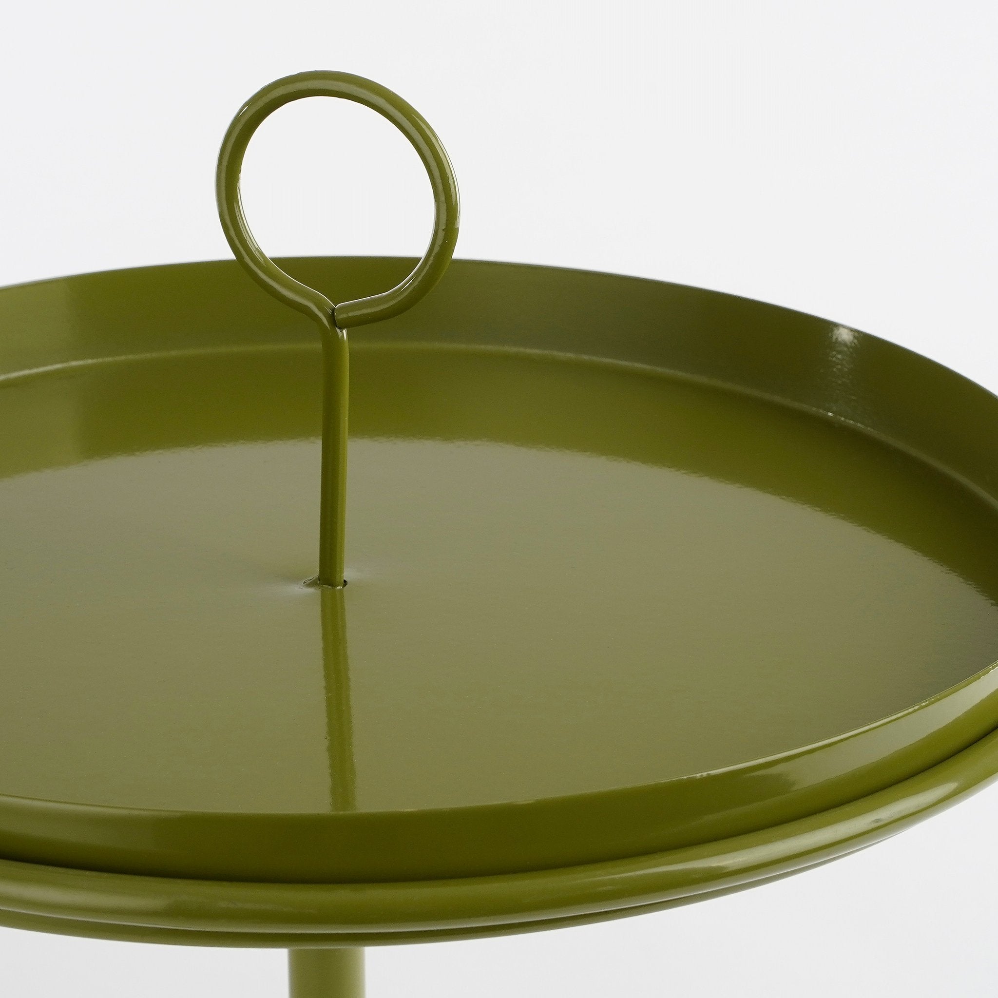 Mica Decorations Aston Tray with Clamp - H30 x Ø31 cm - Metal - Dark Green