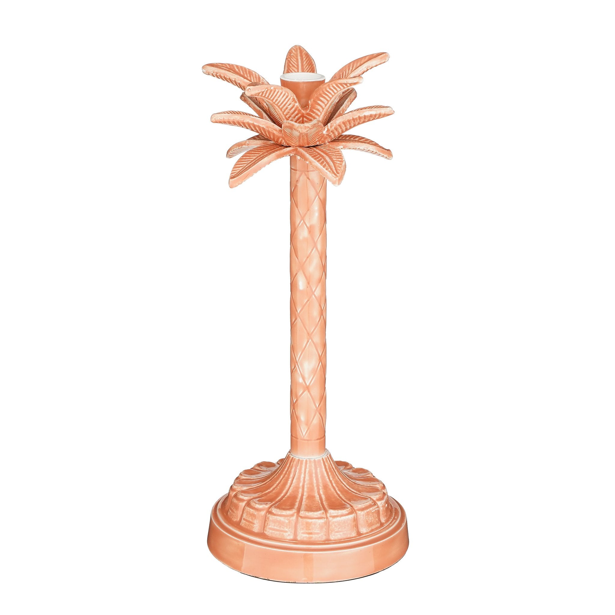 Mica Decorations Candlestick Palm Tree - H30 x Ø13 cm - Pink