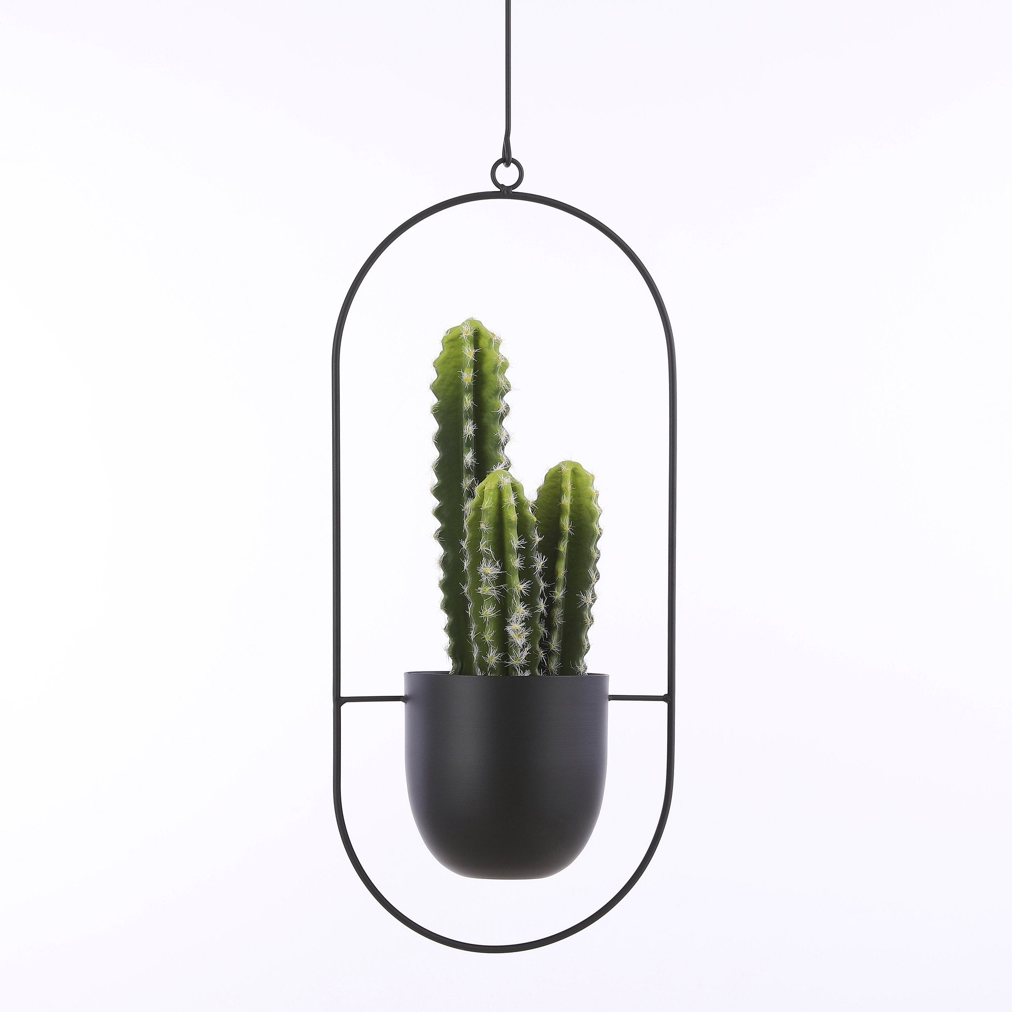 Mica Decorations Dexter Plant Pot Hanging - L24 x W14 x H83 cm - Black