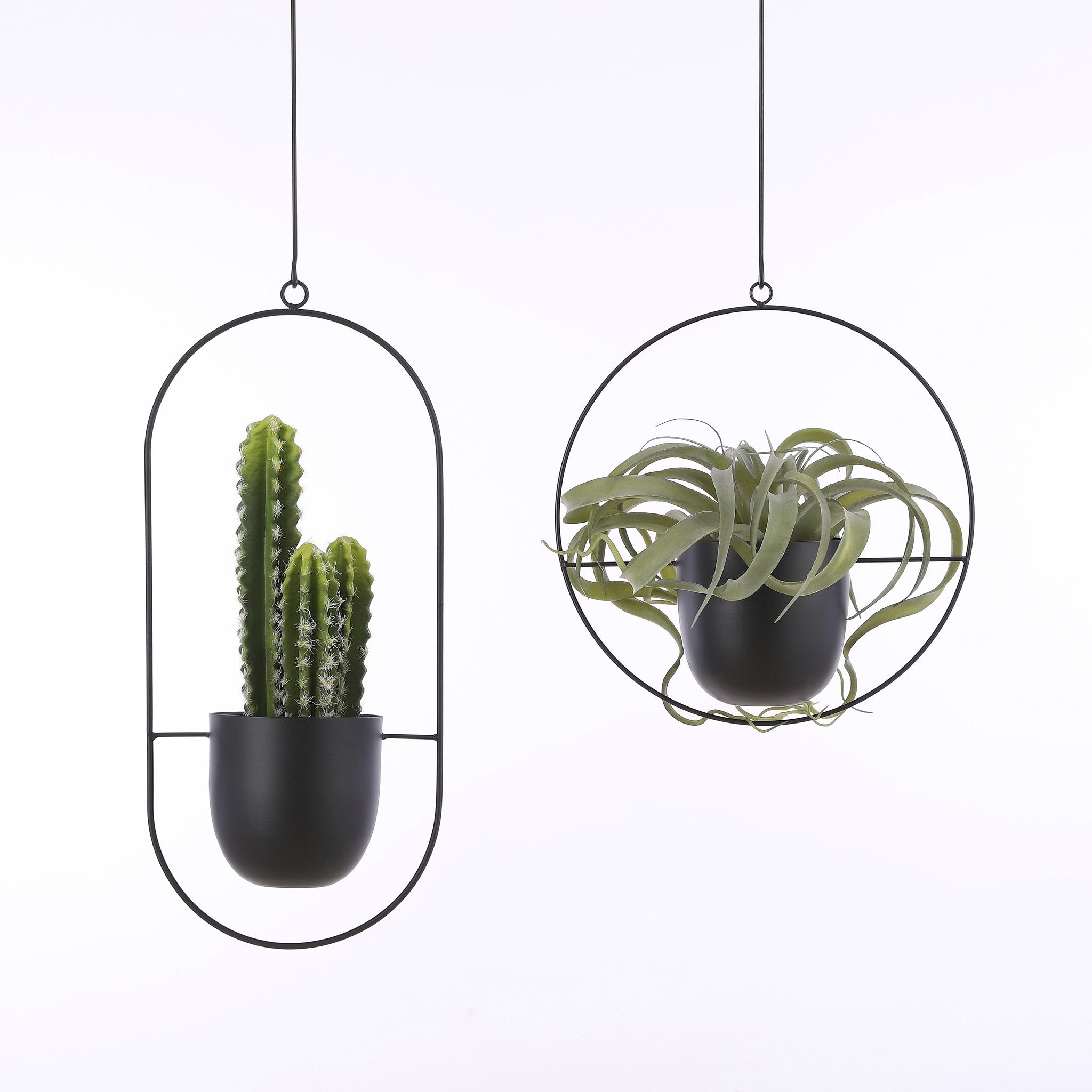 Mica Decorations Dexter Plant Pot Hanging - L24 x W14 x H83 cm - Black