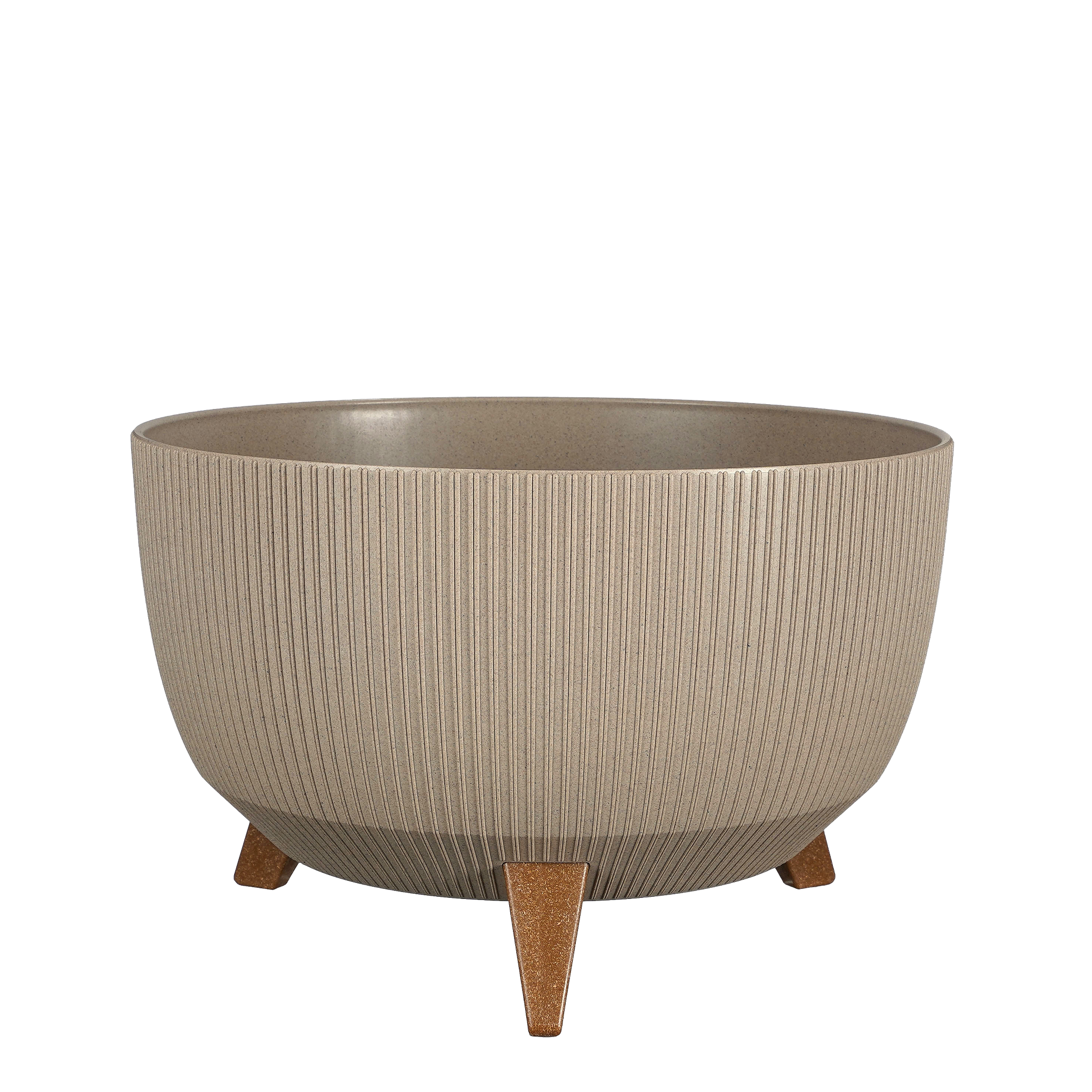 Mica Decorations Doppio Plant Pot with Legs - H20.5 x Ø40 cm - Polypropylene - FSC Mix - Taupe