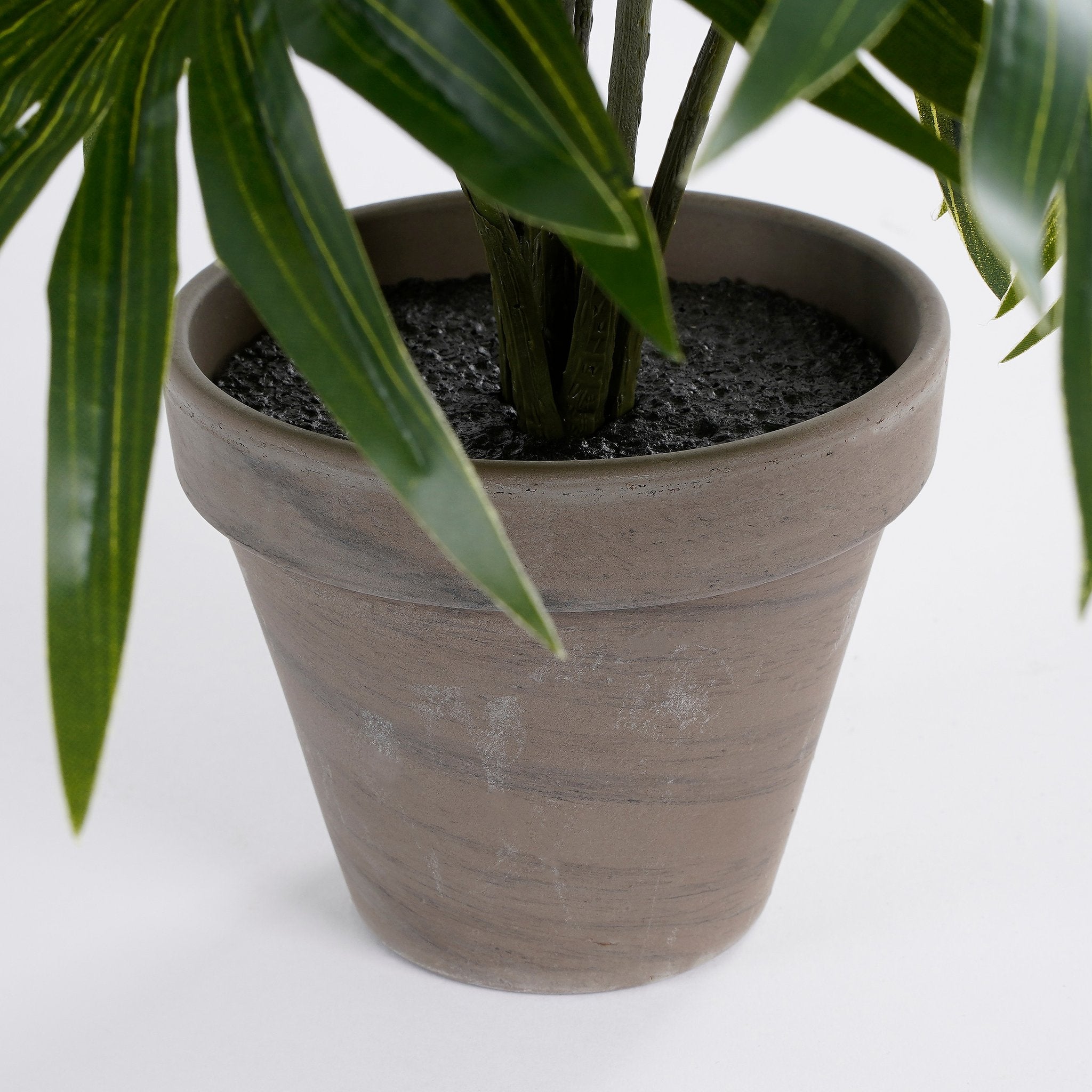 Mica Decorations Palm Artificial Plant in Plant Pot Stan - H40 x Ø35 cm - Green