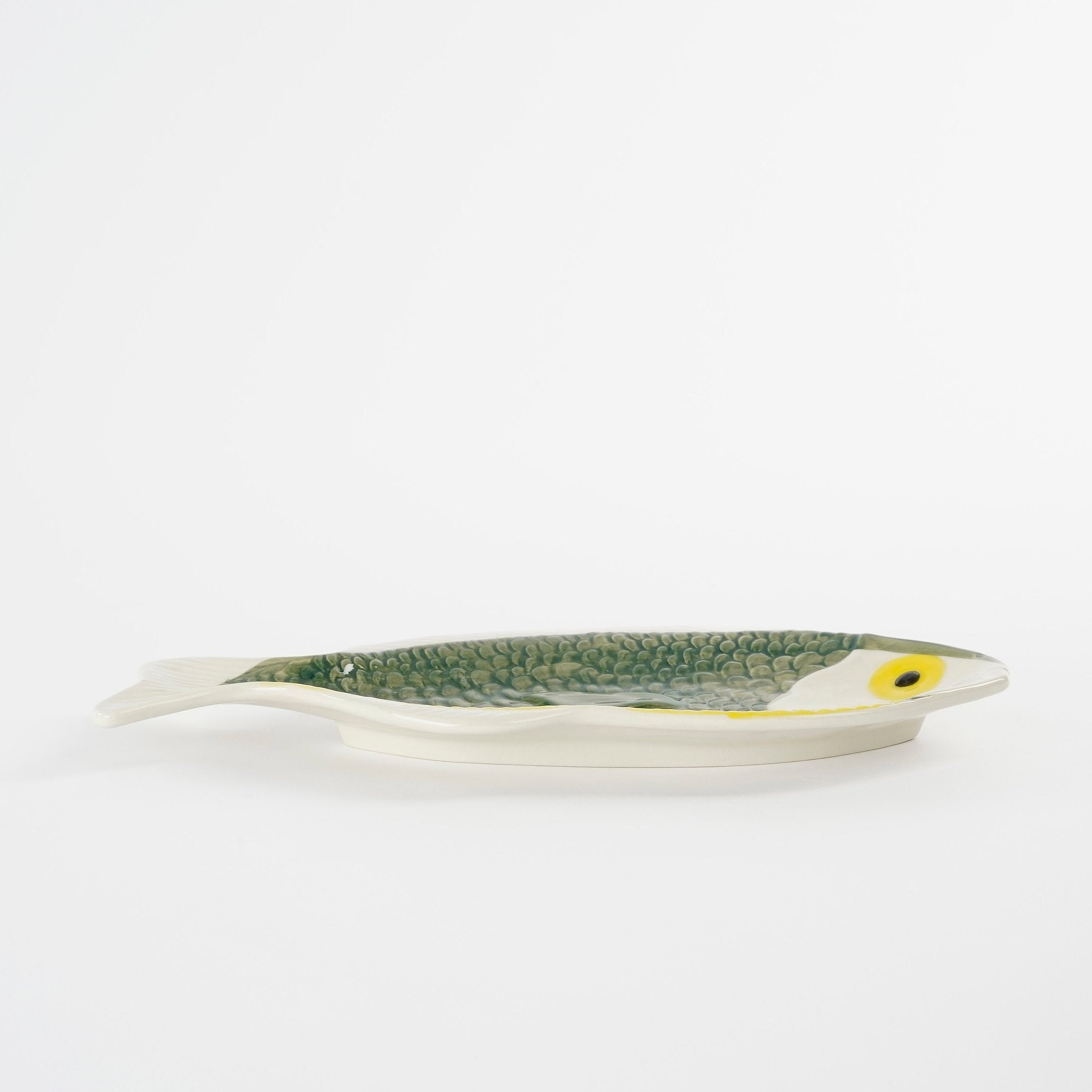 Mica Decorations Plate Fish - L29 x W14 x H2 cm - Ceramic - Dark Green