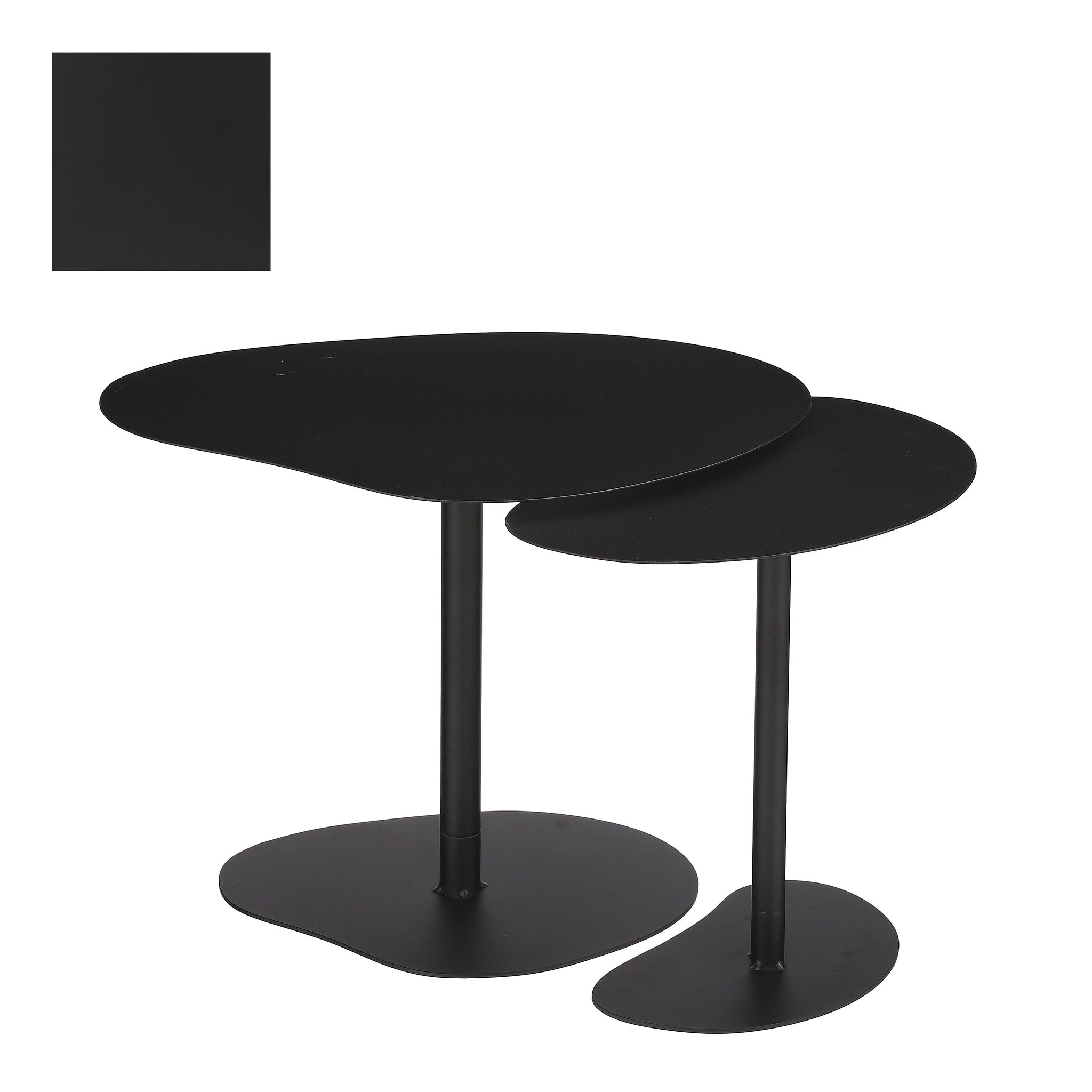 Mica Decorations Side Table - Set of 2 - L55 x W41 x H40 cm - Metal - Black