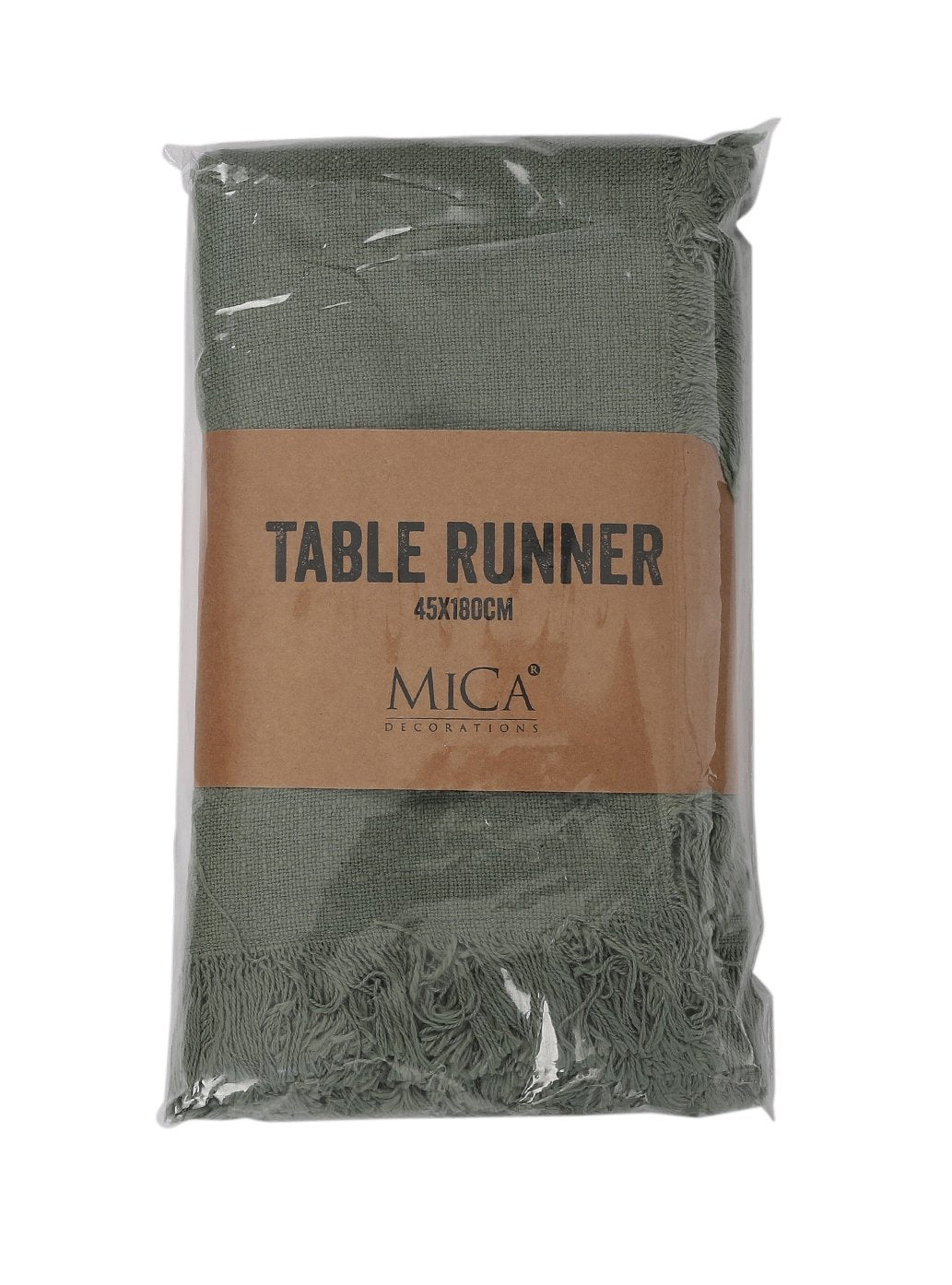 Mica Decorations Xavie Table Runner - L180 x W45 cm - Cotton - Green