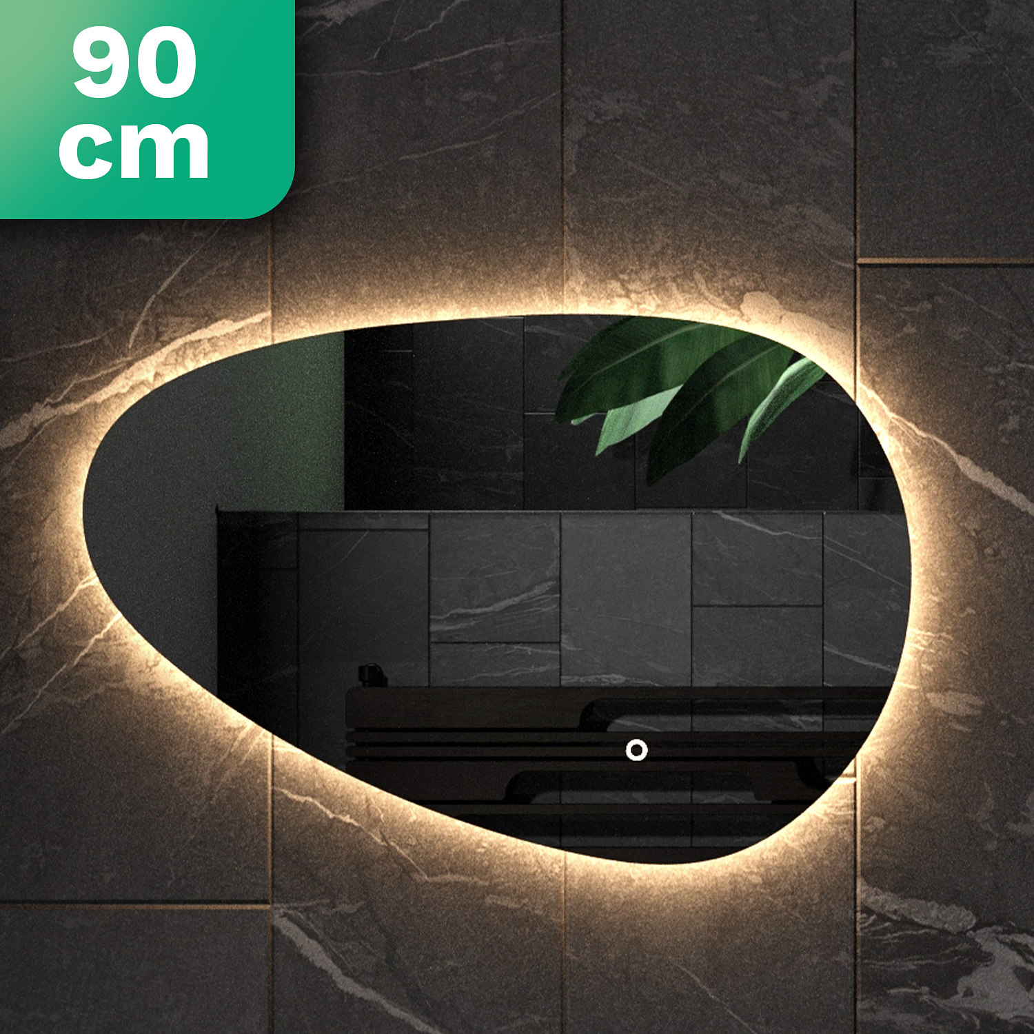 Mirlux Badkamerspiegel met LED Verlichting - Wandspiegel Asymmetrisch