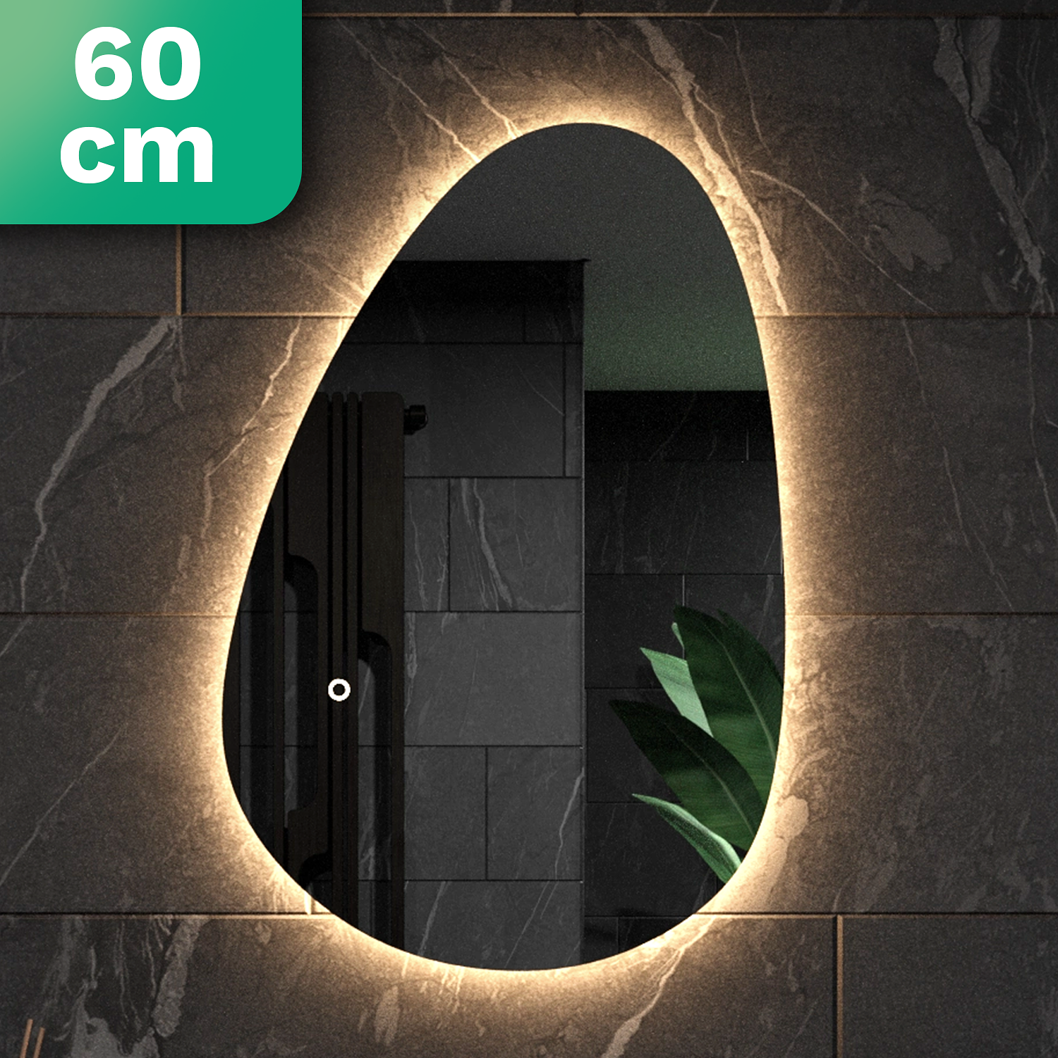 Mirlux Badkamerspiegel met LED Verlichting - Wandspiegel Asymmetrisch