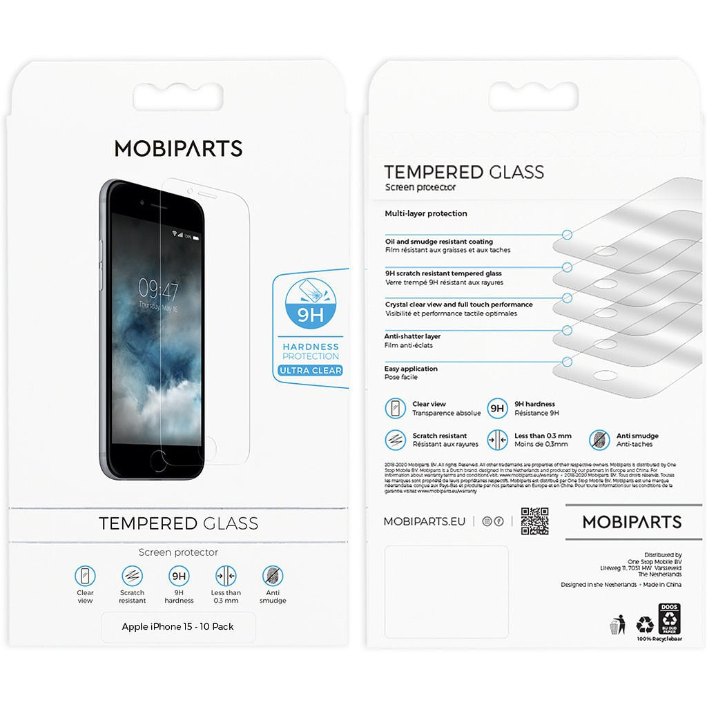 Mobiparts Regular Tempered Glass Apple iPhone 15 - 10 Pack
