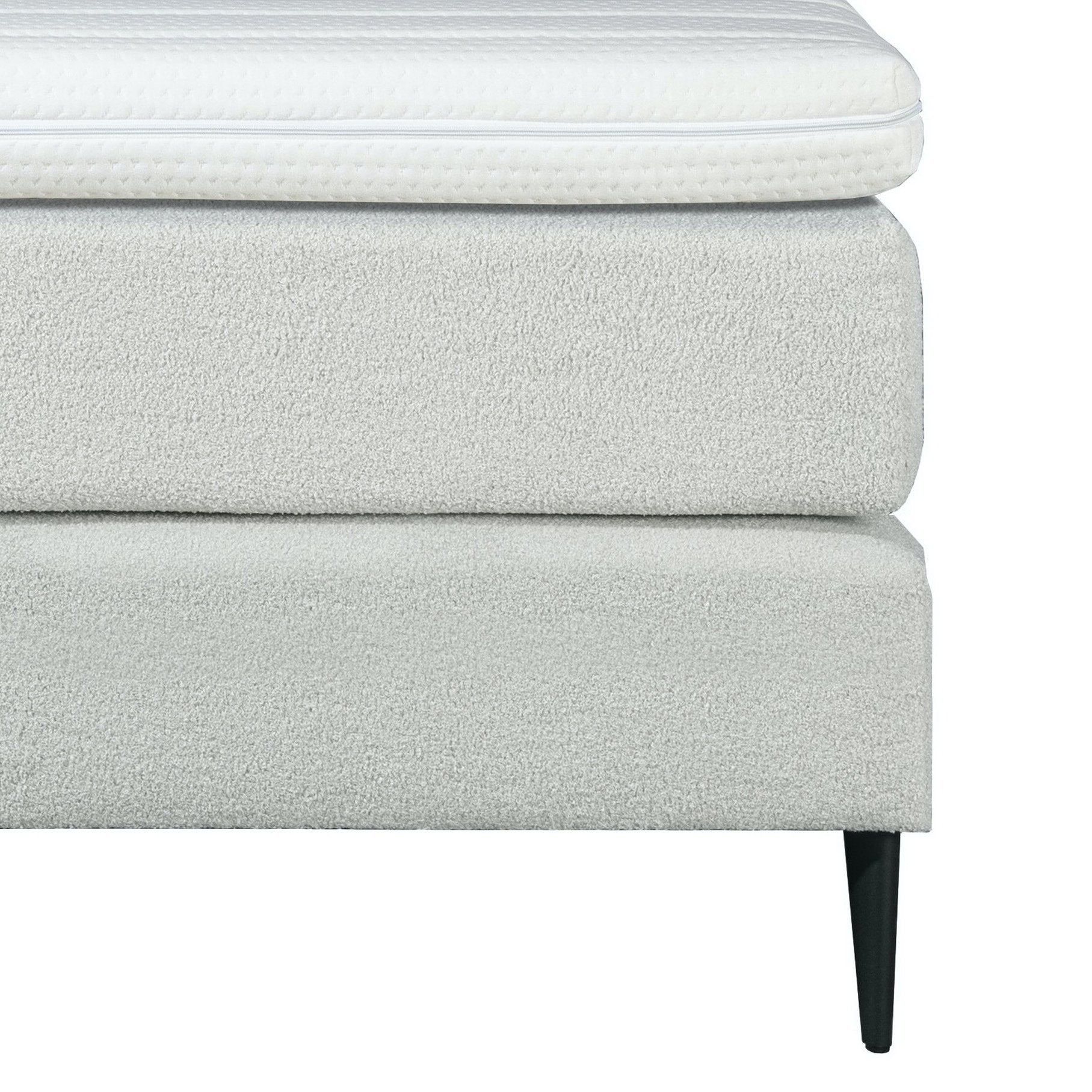 Mörgenn Bouclé Boxspring Wit 160x200