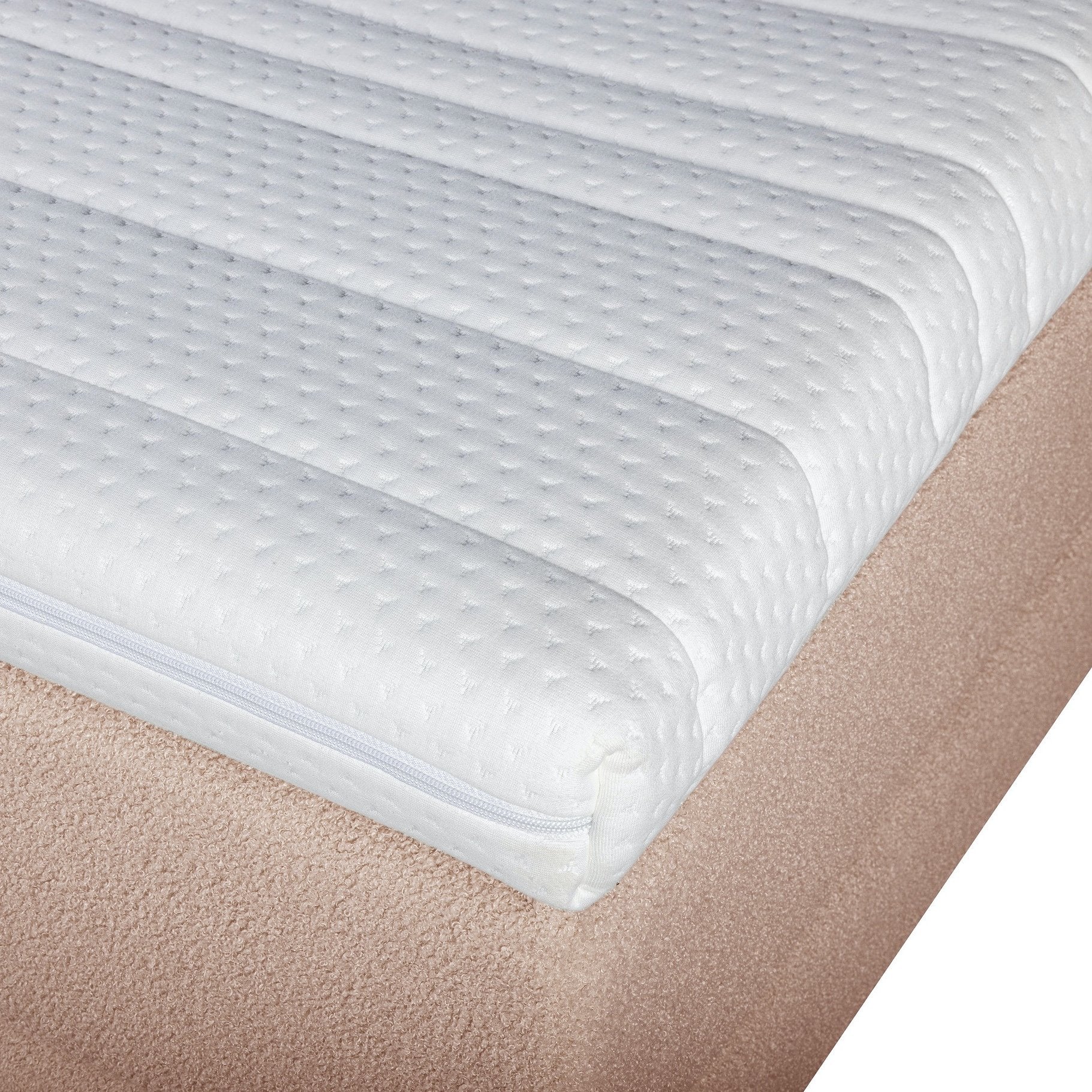 Mörgenn Bouclé Eenpersoons Boxspring Oud Roze 90x210