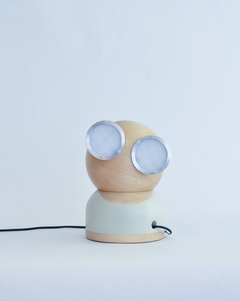 Mr. watt goggle lamp:detachable head, rechargeable battery, and touch-sensitive dimmer for whimsical