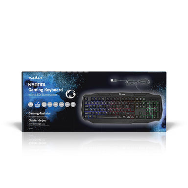 Nedis Bedraad Gamingtoetsenbord | USB 2.0 | Amerikaanse Internationale Indeling | Zwart