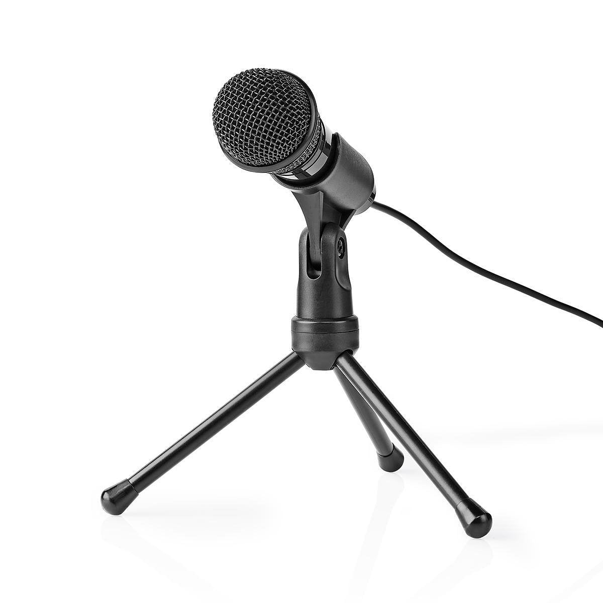Bedrade Microfoon | Aan/Uitknop | Met Standaard | 3,5 mm Nedis