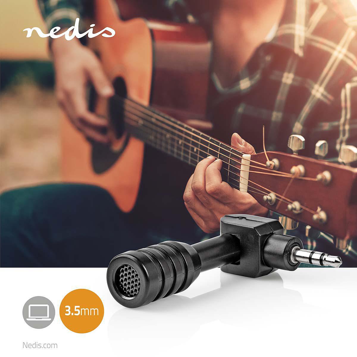 Nedis Bedrade Microfoon | Mini | Plug-In | 3,5 mm | Zwart