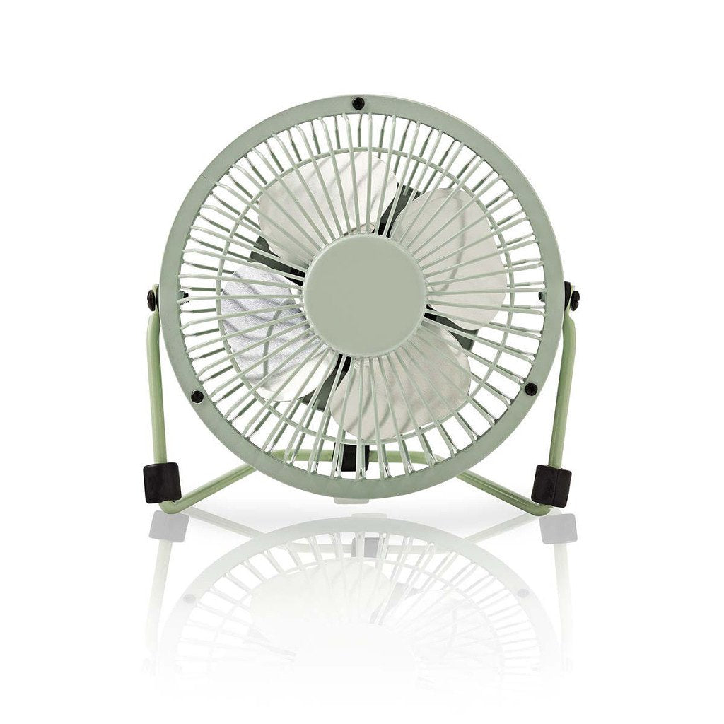 Nedis FNDK1GR10 Metalen Miniventilator Diameter 10 Cm Gevoed Over Usb Groen