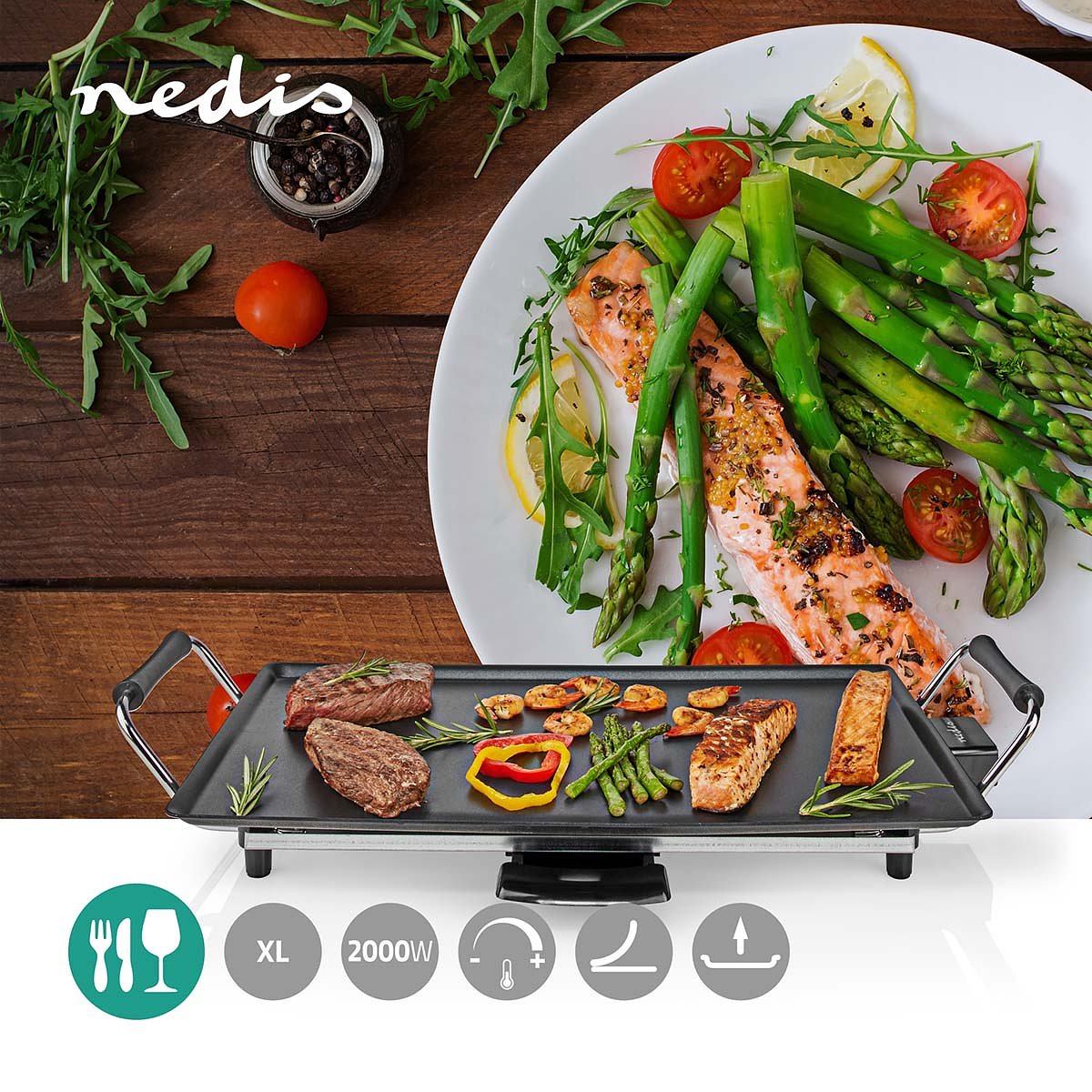 Nedis Grilplaat Teppanyaki | 50 cm