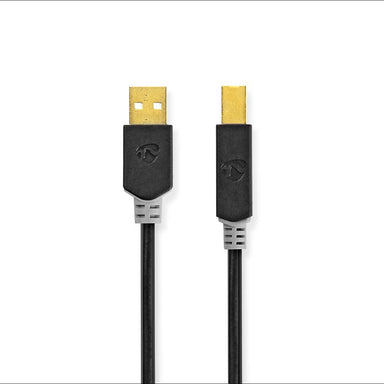 Nedis Kabel USB 2.0 | A male - B male | 2,0 m | Antraciet