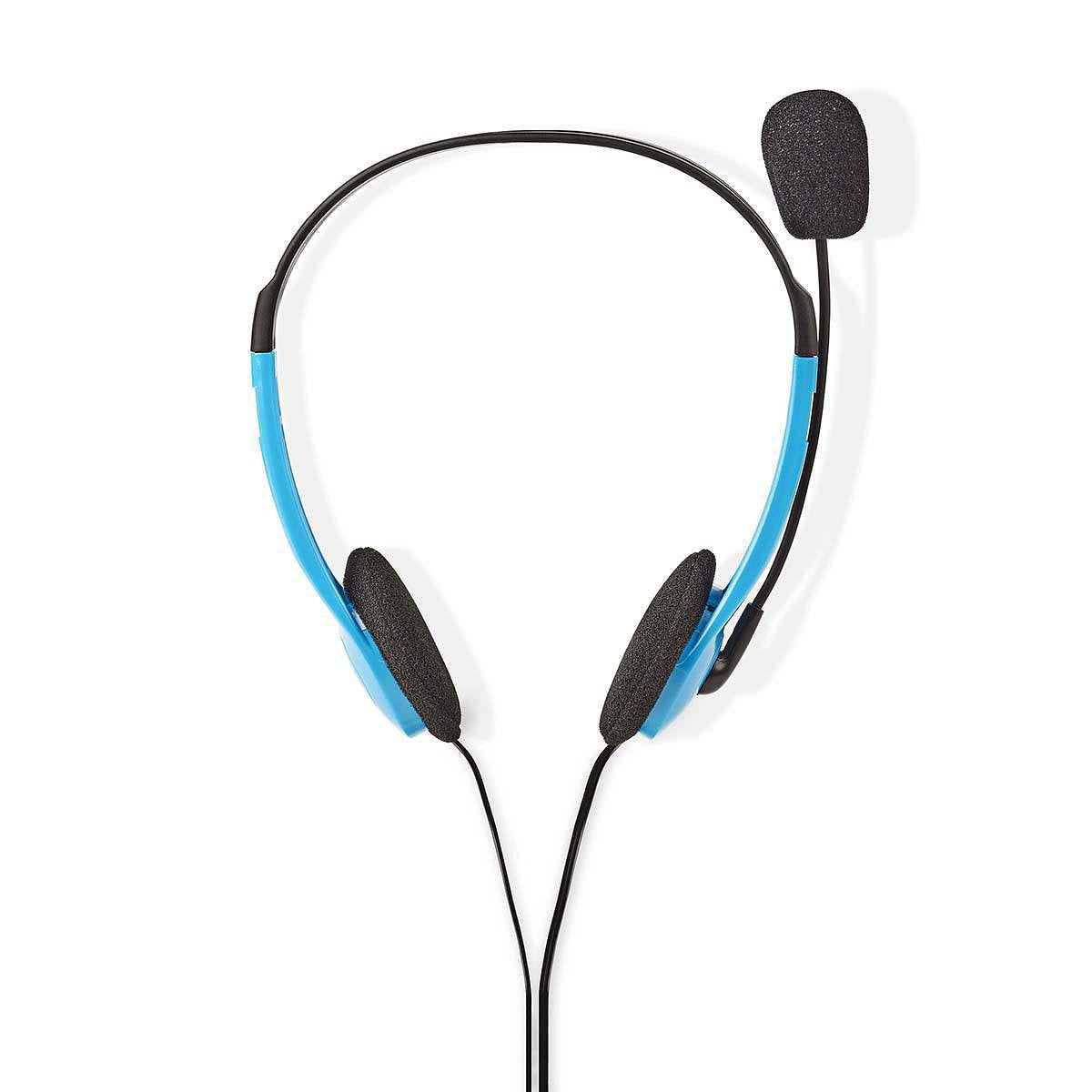 PC-Headset | On-Ear | 2x 3,5 mm Connectoren | 2,0 m | Blauw Nedis