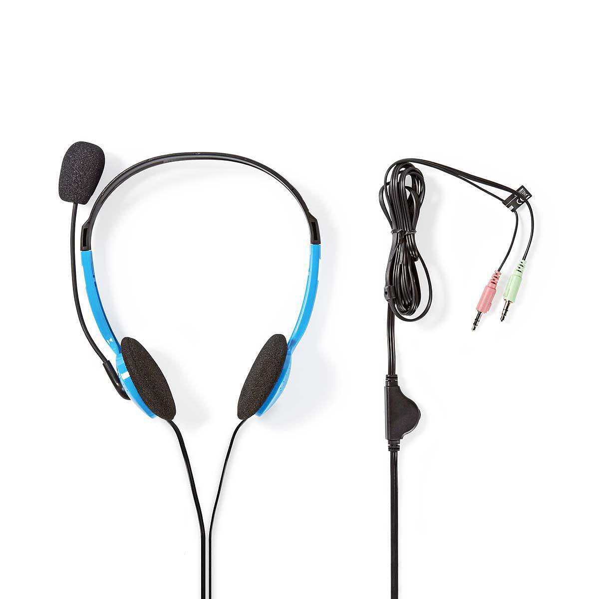 Nedis PC-Headset | On-Ear | 2x 3,5 mm Connectoren | 2,0 m | Blauw