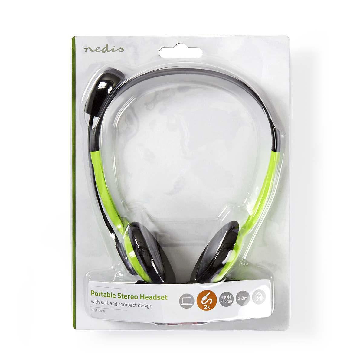 Nedis PC-Headset | On-Ear | 2x 3,5 mm Connectoren | 2,0 m | Groen
