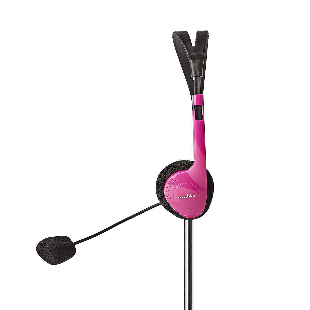 PC-Headset | On-Ear | 2x 3,5 mm Connectoren | 2,0 m | Roze Nedis