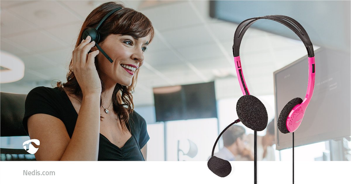 Nedis PC-Headset | On-Ear | 2x 3,5 mm Connectoren | 2,0 m | Roze